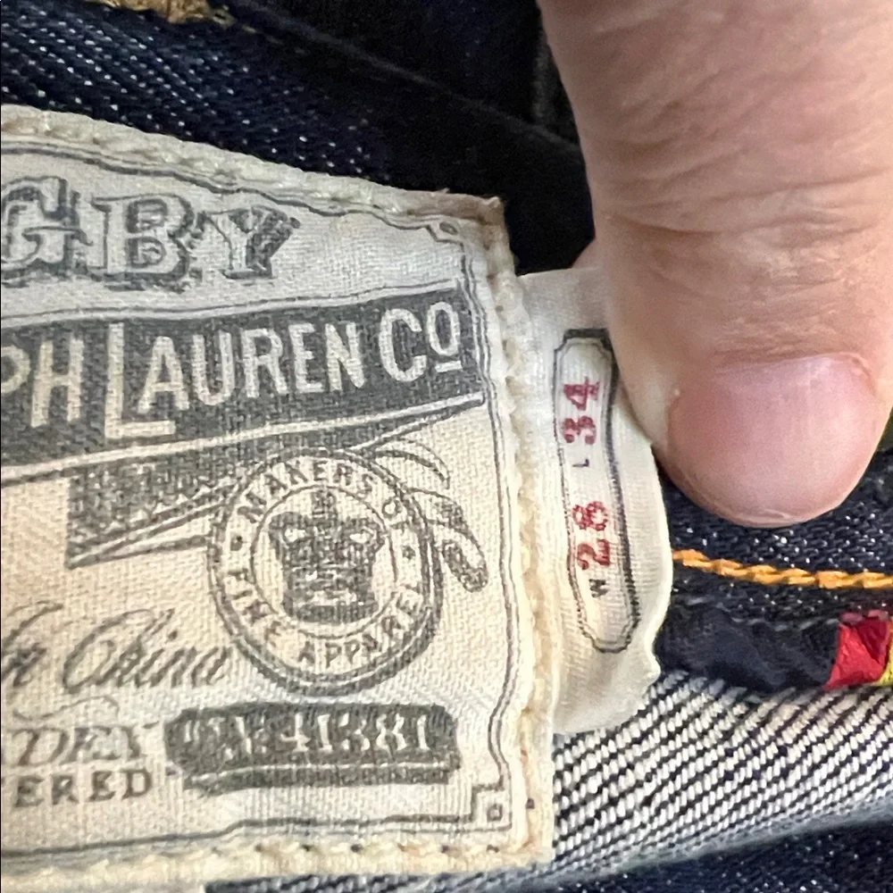 RALPH LAUREN RUGBY SLIM TAPERED VINTAGE DARK WASH JEANS 28